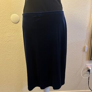 New York & Company Deep Blue Velvet Midi Skirt